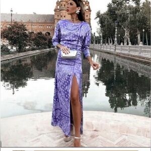 NWOT ZARA paisley maxi slit dress Xsmall